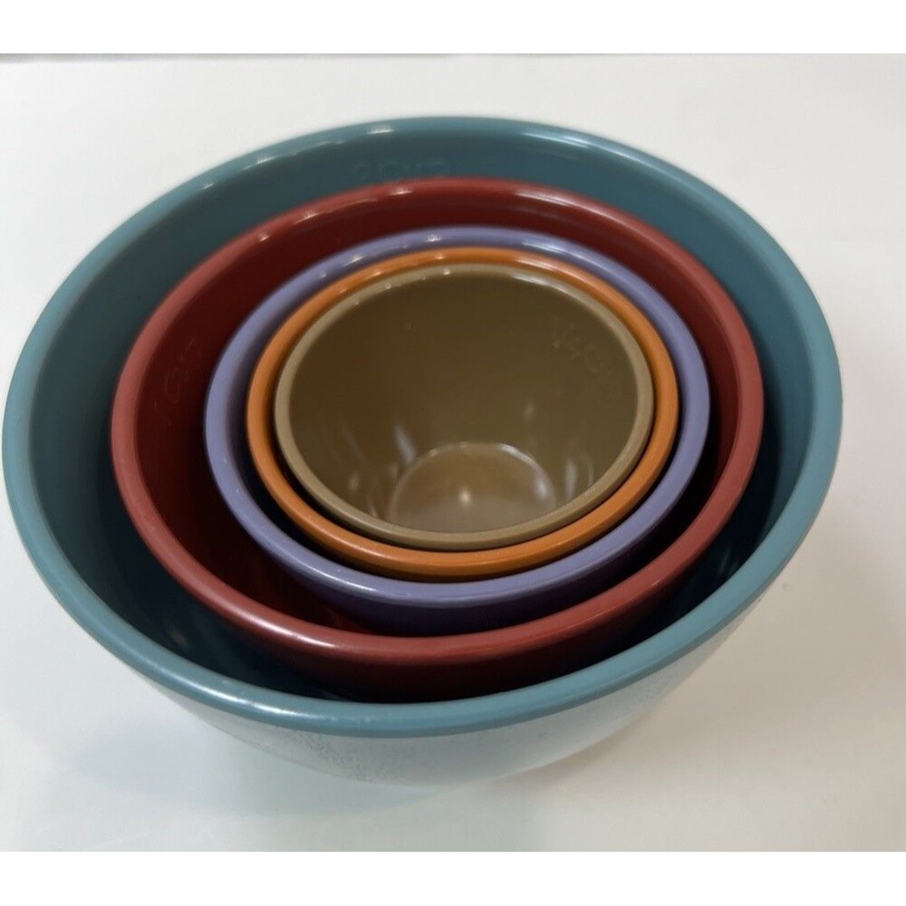 Rachael Ray CUCINA Melamine Nesting Measuring Cups Assorted 5 pc Set Earth Tones